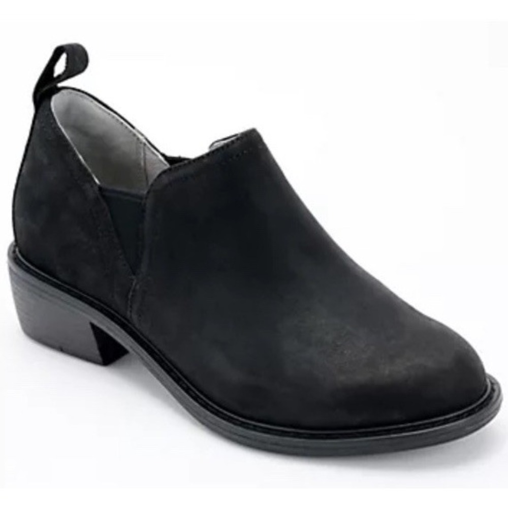 Alegria Black Slip-On Low Heel Ankle Bootie